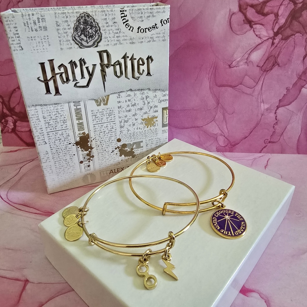 Alex & Ani Gold Harry Potter Bracelet Set - The Wand Chooses the Wizard